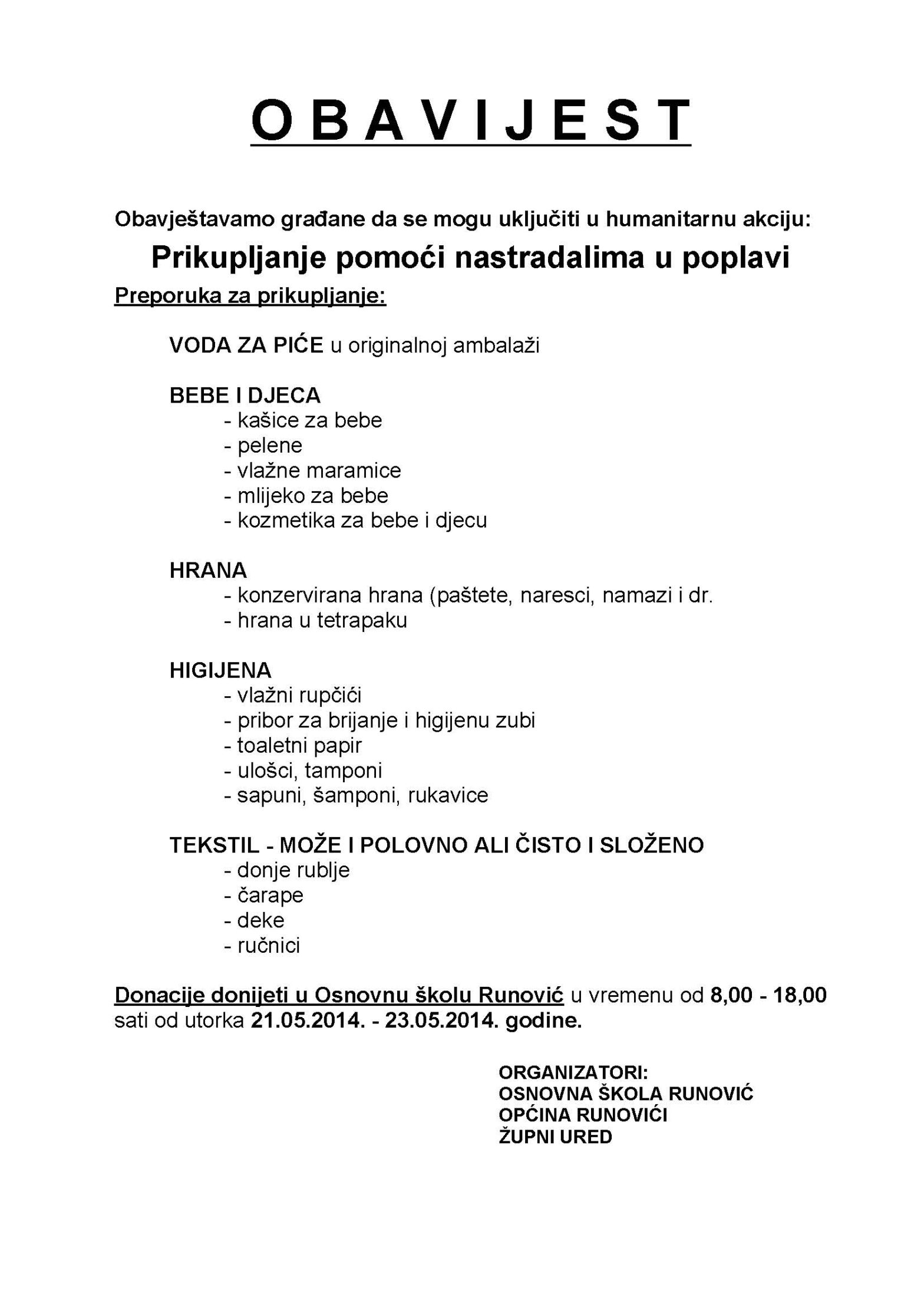 pomoc za poplavljena podrucja